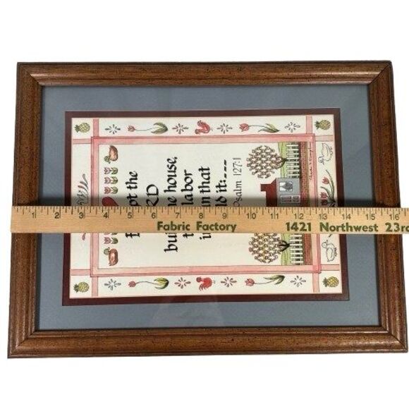 Home Interiors Charles Humphrey Signed Framed Print Psalm 127:1 Scripture Verse - Picture 10 of 10